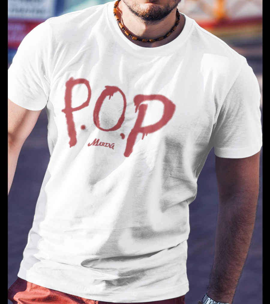 P.O.P. Marina Red Text Style T-Shirt