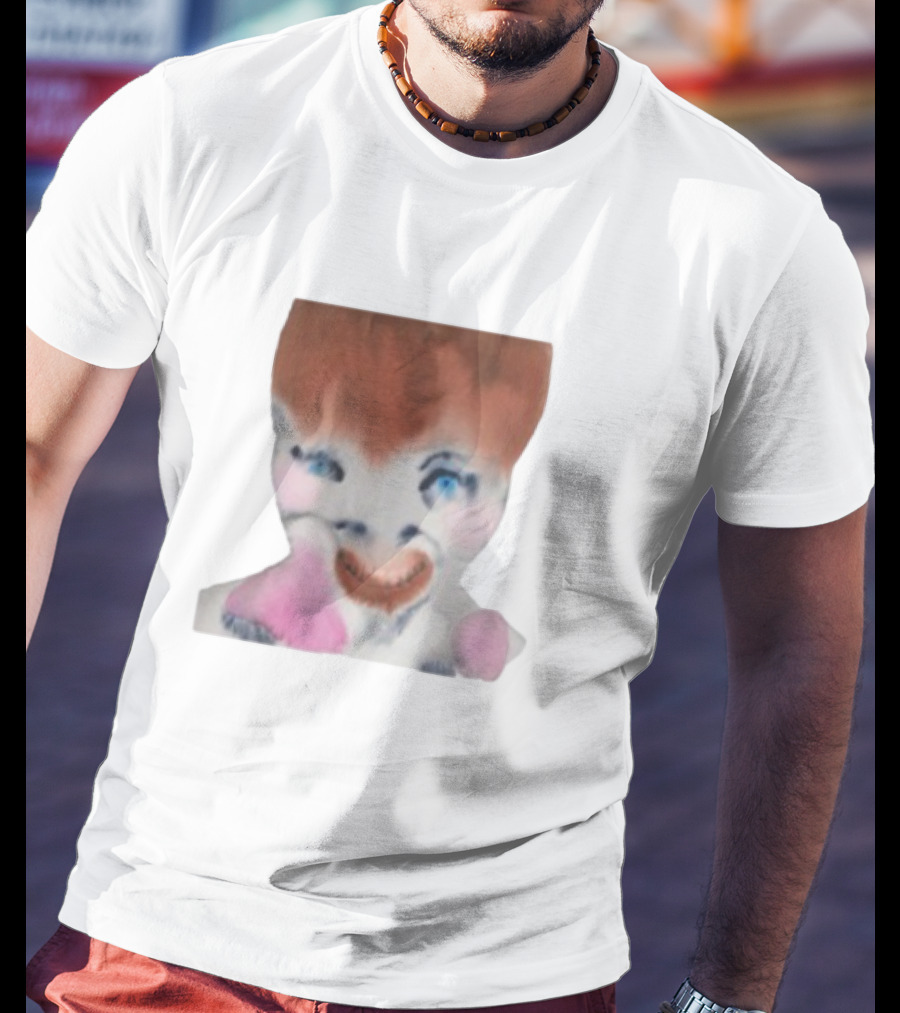 Pearly Drops The Voices Are Coming Back Creepy Clown Face Pink And Brown Hair Blue Eyes T-Shirt