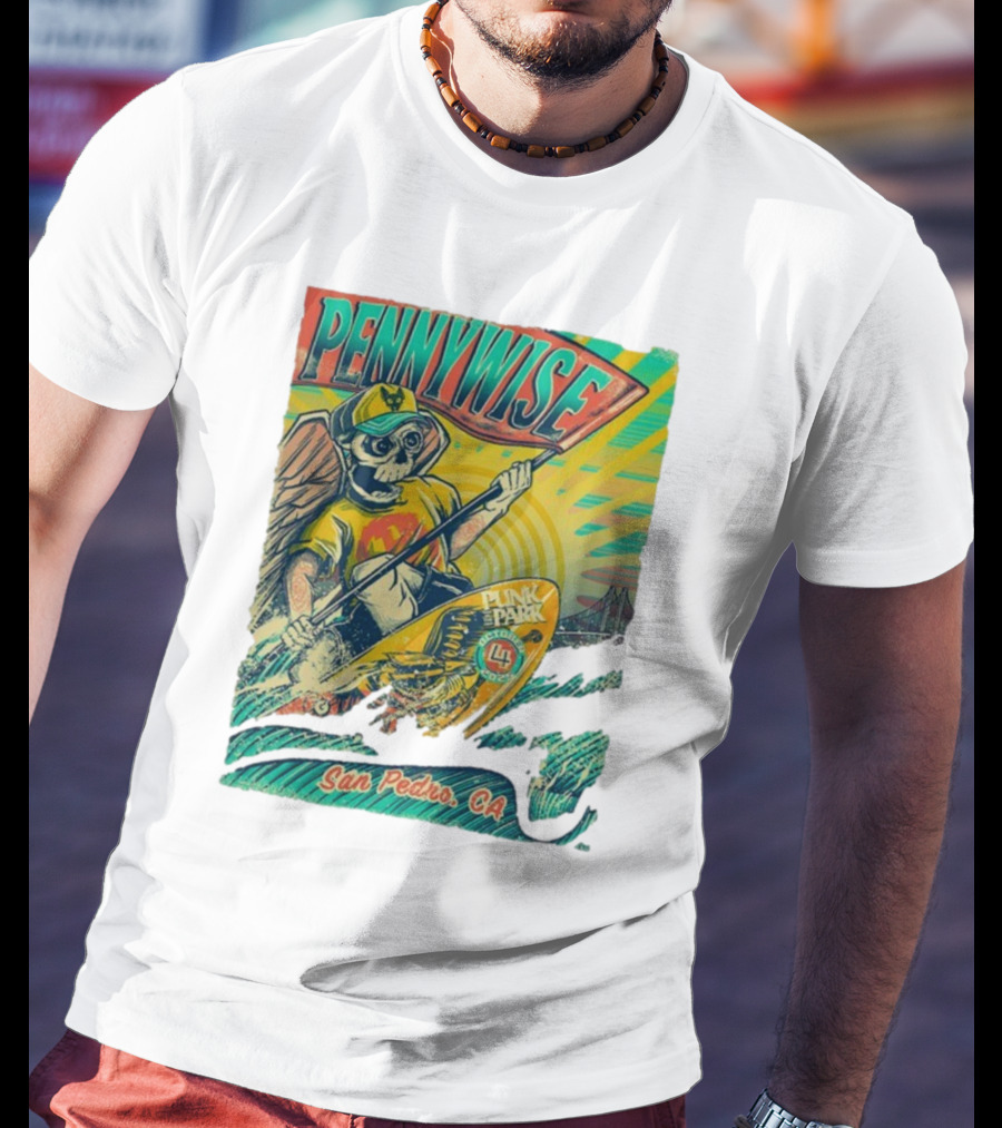 Pennywise Skeleton Surf Punk In The Park October 4 2025 San Pedro CA T-Shirt