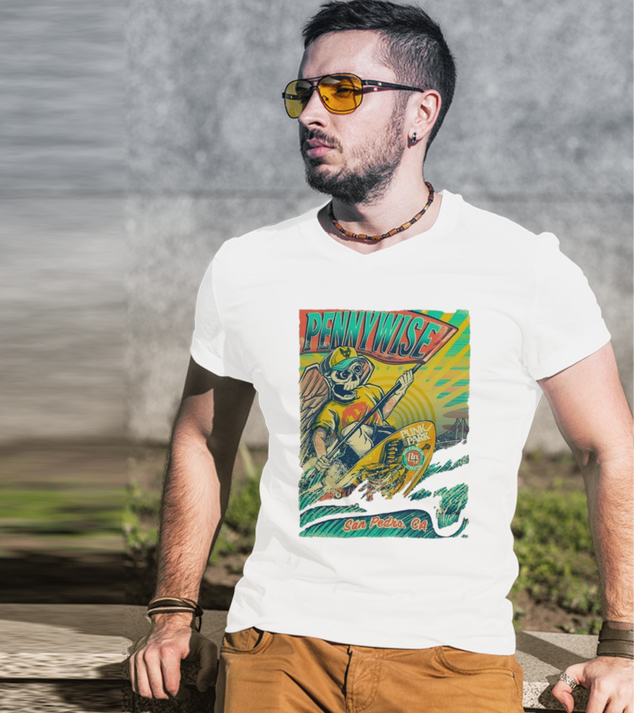 Pennywise Skeleton Surf Punk In The Park October 4 2025 San Pedro CA T-Shirt