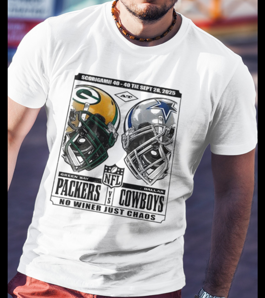 Scorigami 40-40 Green Bay Packers Vs Dallas Cowboys No Winner Chaos Sept 28 2025 NFL T-Shirt