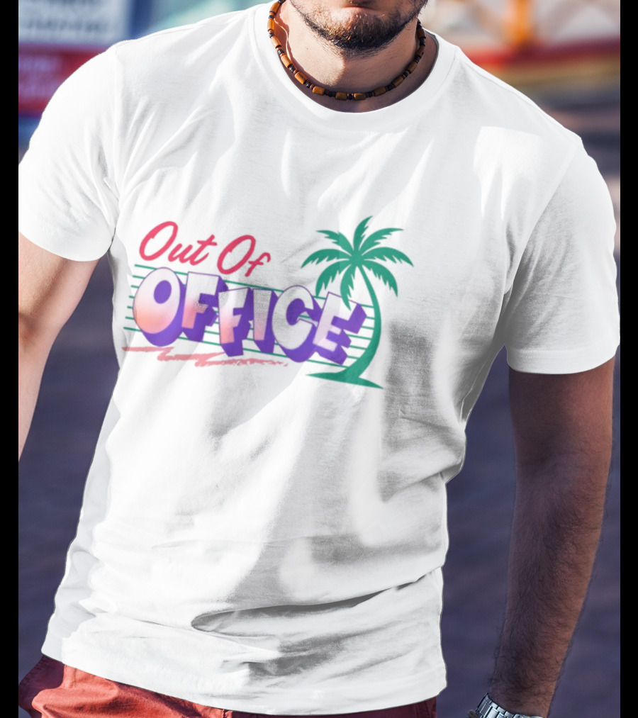 Out Of Office Tropical Palm Tree Retro Style T-Shirt