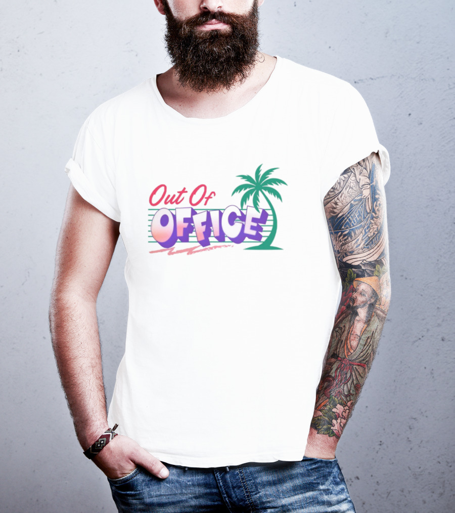 Out Of Office Tropical Palm Tree Retro Style T-Shirt
