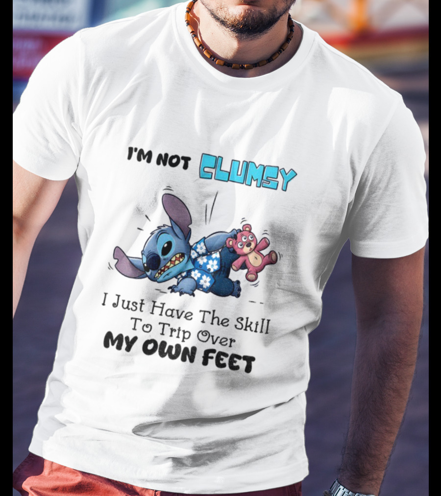 Stitch Clumsy Skill To Trip Over My Own Feet With Teddy Bear T-Shirt