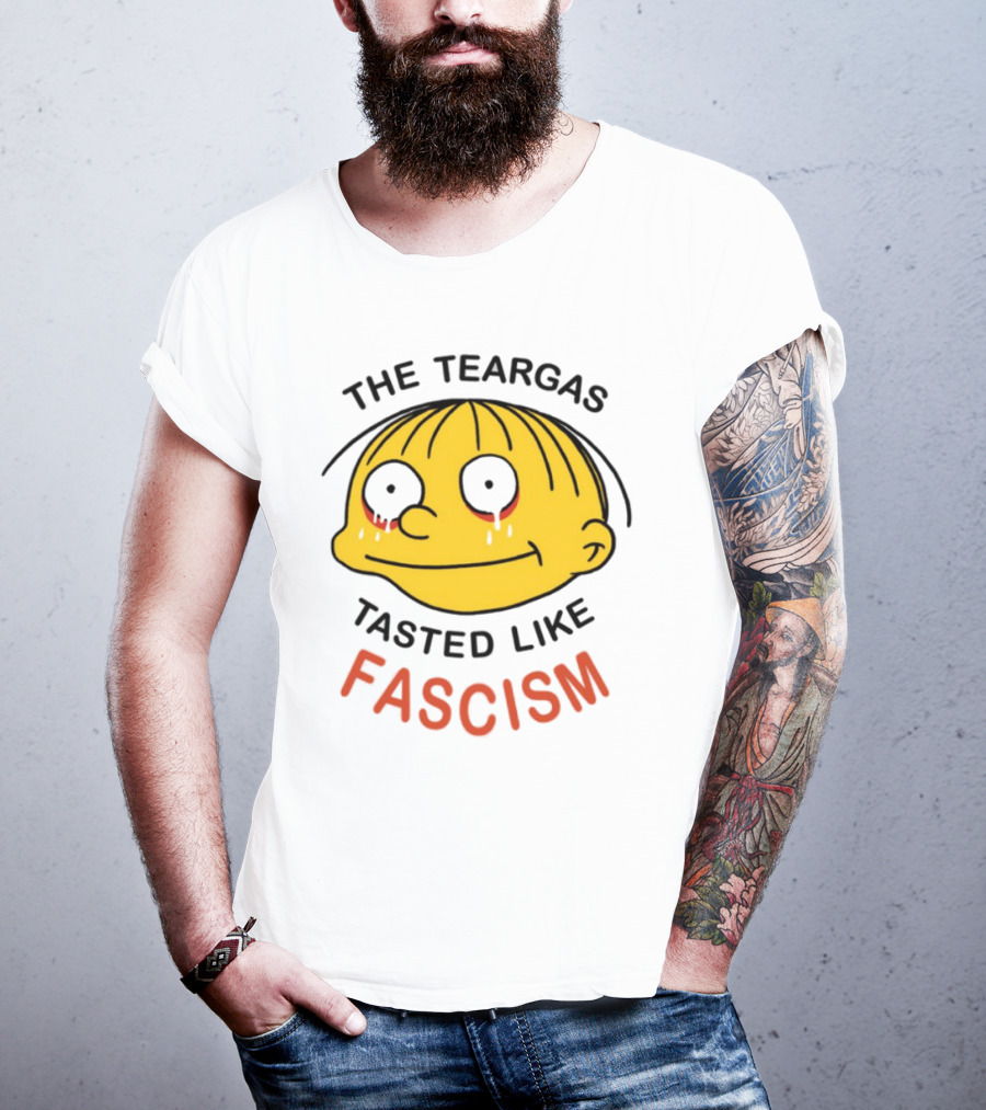 The Teargas Tasted Like Fascism Yellow Cartoon Face T-Shirt
