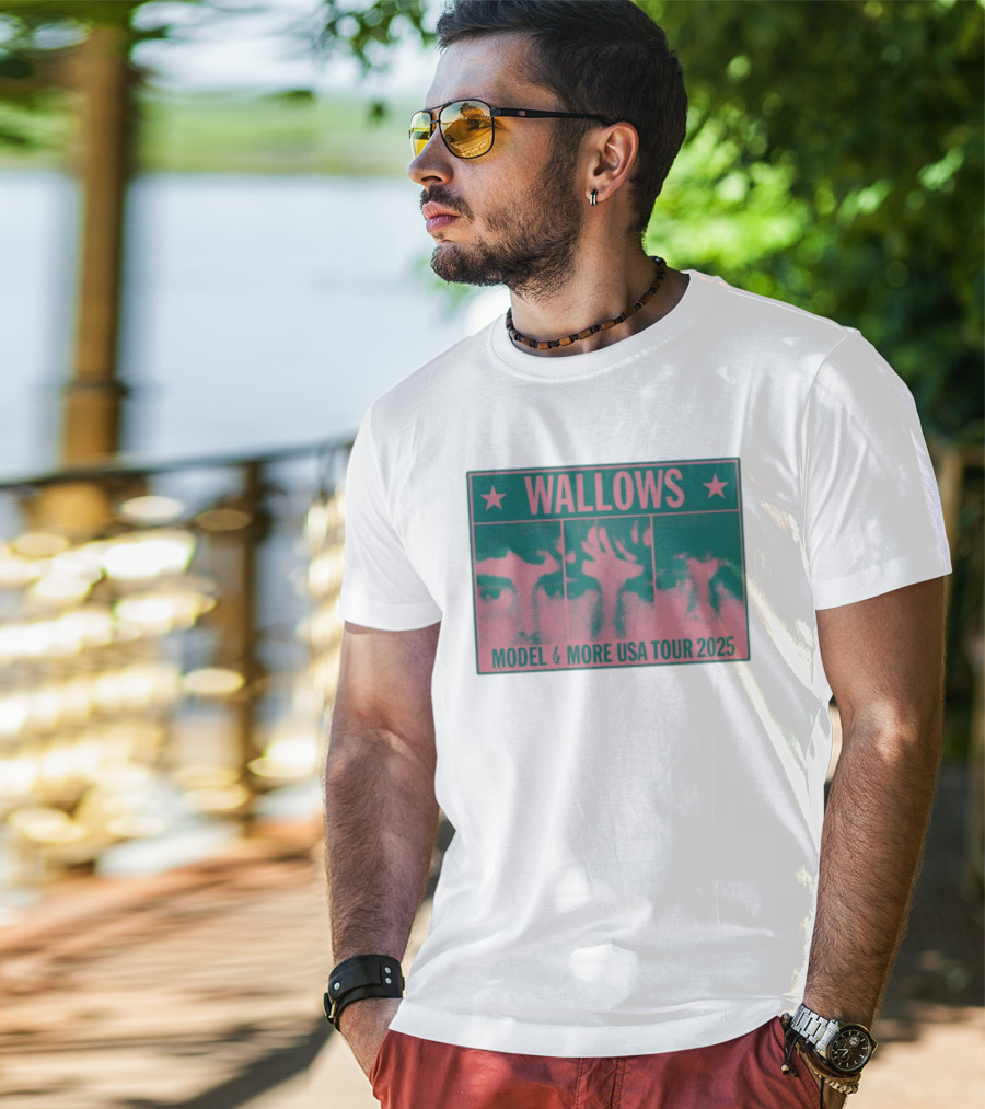 Wallows Model & More USA Tour 2025 Colorblock Faces T-Shirt