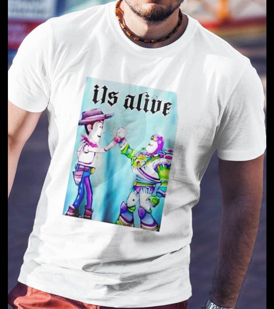 Ils Alive Woody And Buzz Lightyear Fist Bump T-Shirt