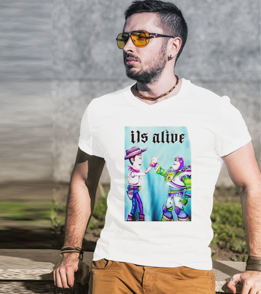 Ils Alive Woody And Buzz Lightyear Fist Bump T-Shirt