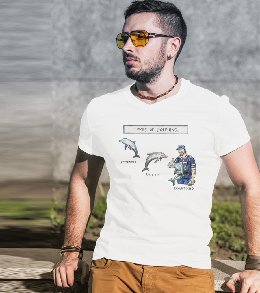 Buffalo Bills Josh Allen Types Of Dolphins Bottlenose Spotted Domesticated T-Shirt
