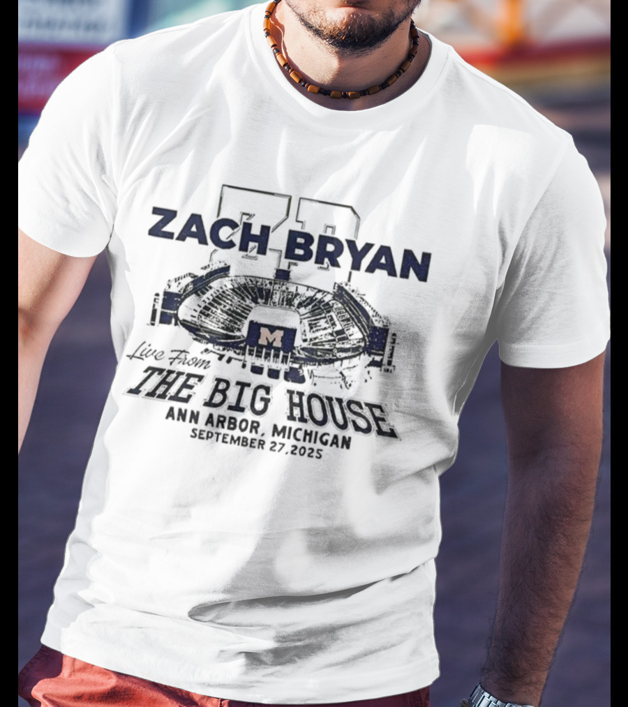 Zach Bryan 73 Michigan Wolverines Live From The Big House Ann Arbor September 27 2025 T-Shirt