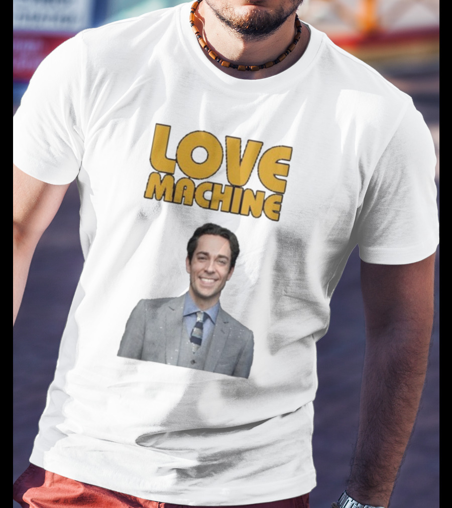 Zachary Levi Love Machine Raglan Smiling Style T-Shirt