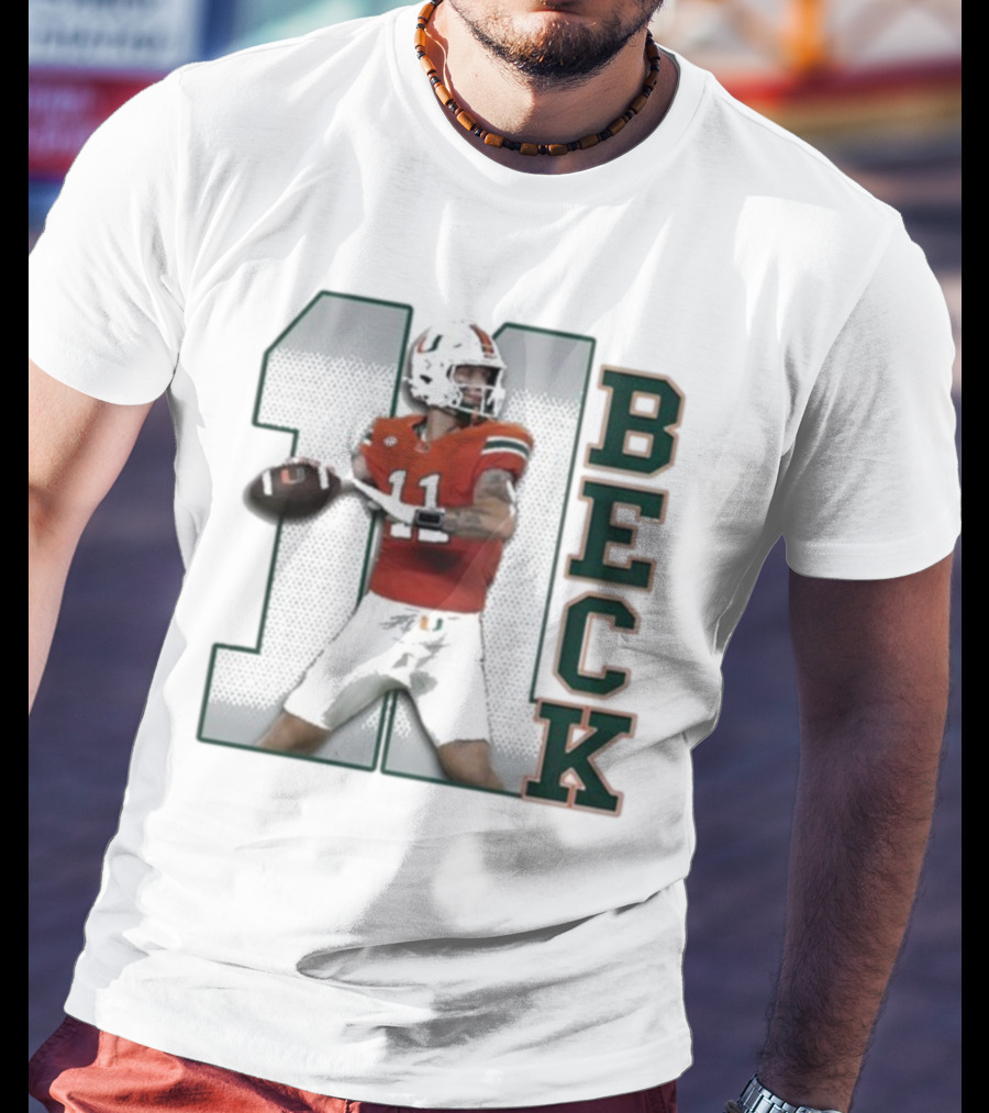 Miami Hurricanes Carson Beck #11 Player Tribute T-Shirt