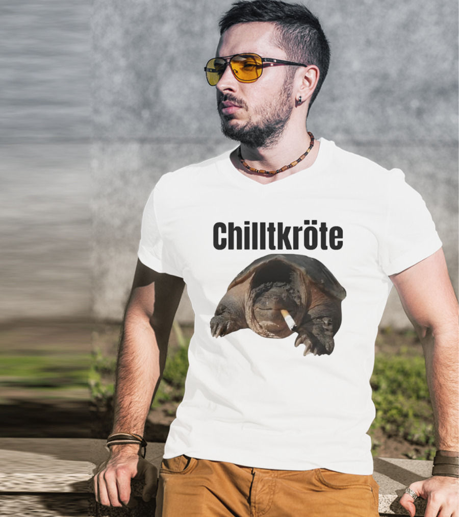 Chilltkröte Snapping Turtle With Cigarette Chelydra Serpentina T-Shirt