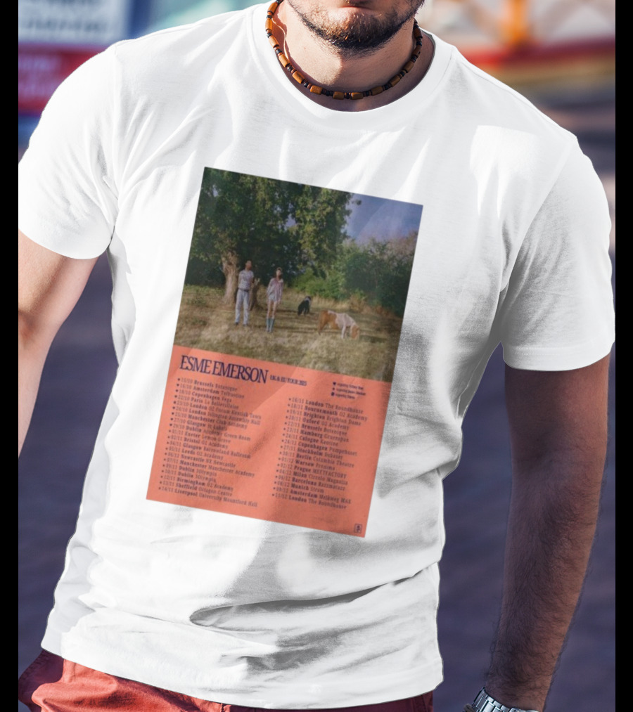 ESME EMERSON UK EU Tour 2025 Dates Featuring Dublin Paris Amsterdam London Glasgow Barcelona T-Shirt