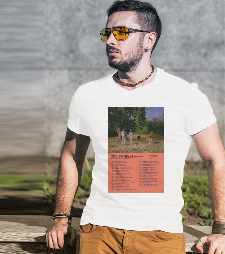 ESME EMERSON UK EU Tour 2025 Dates Featuring Dublin Paris Amsterdam London Glasgow Barcelona T-Shirt