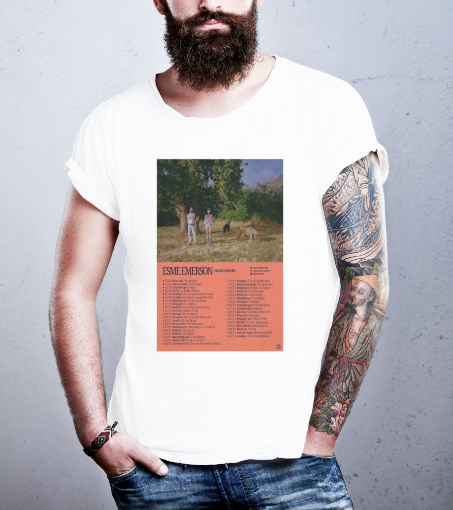 ESME EMERSON UK EU Tour 2025 Dates Featuring Dublin Paris Amsterdam London Glasgow Barcelona T-Shirt