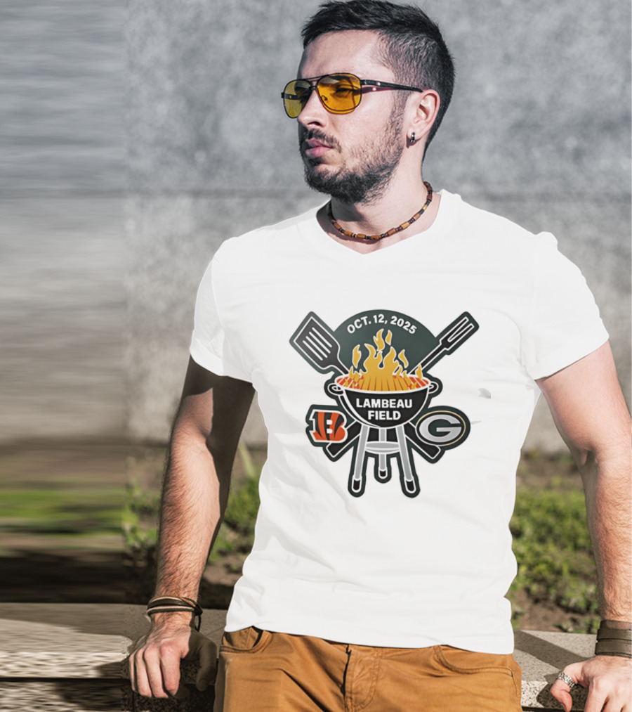 Green Bay Packers Cincinnati Bengals Lambeau Field October 12 2025 BBQ Tailgate Event T-Shirt