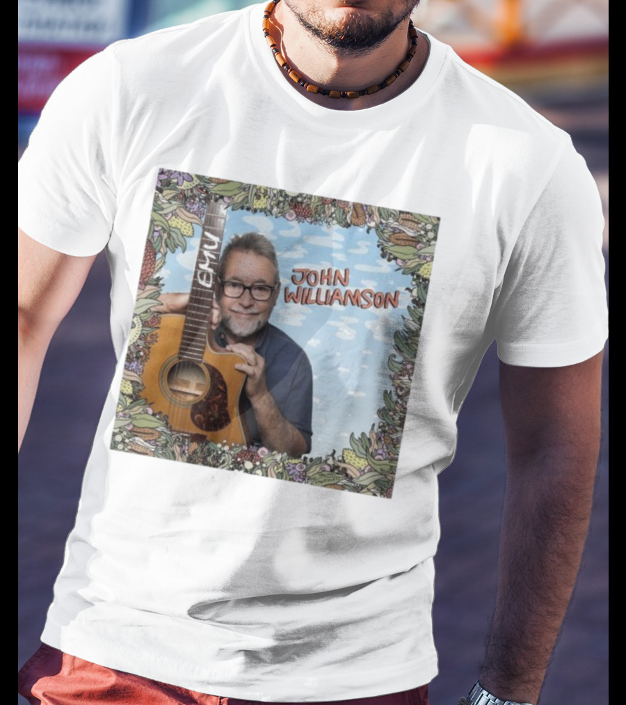 John Williamson EMU Guitar Ausmusic Floral Border T-Shirt