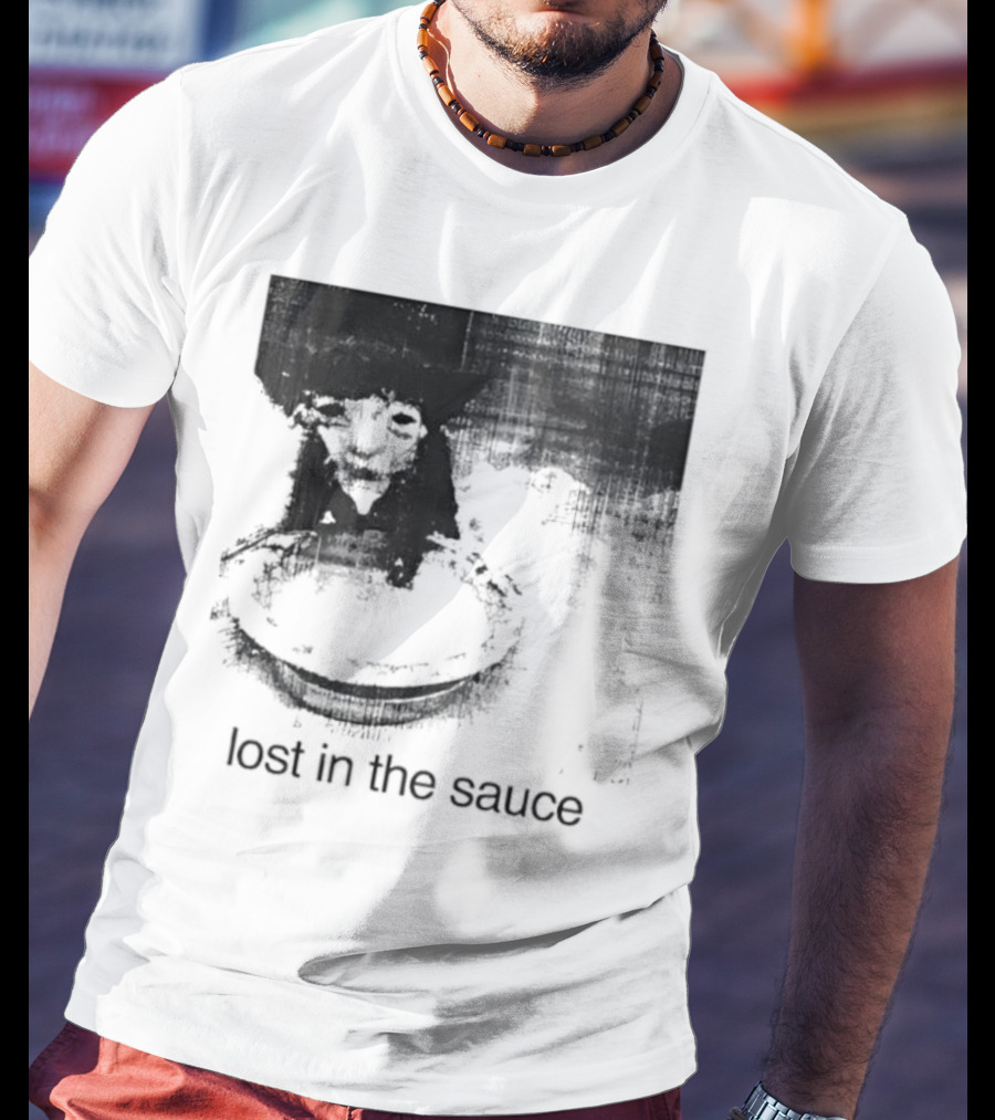 Lost In The Sauce Cat Image With Text T-Shirt