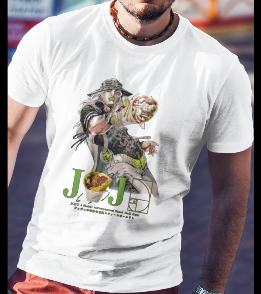 Jojo’s Halal Adventure Steel Ball Run Gyro Burrito Manga Crossover T-Shirt