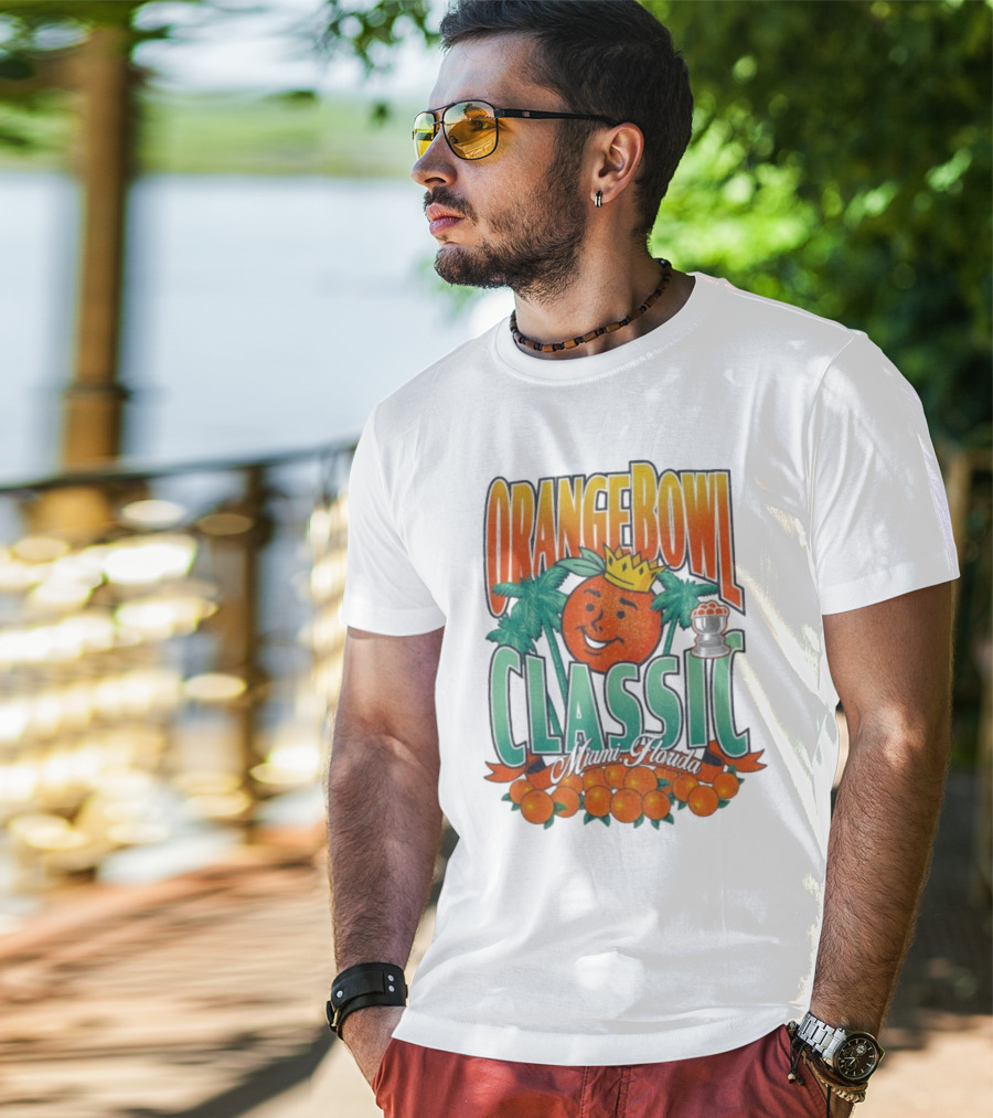 Orange Bowl Classic Miami Florida Vintage Football Champion Logo T-Shirt
