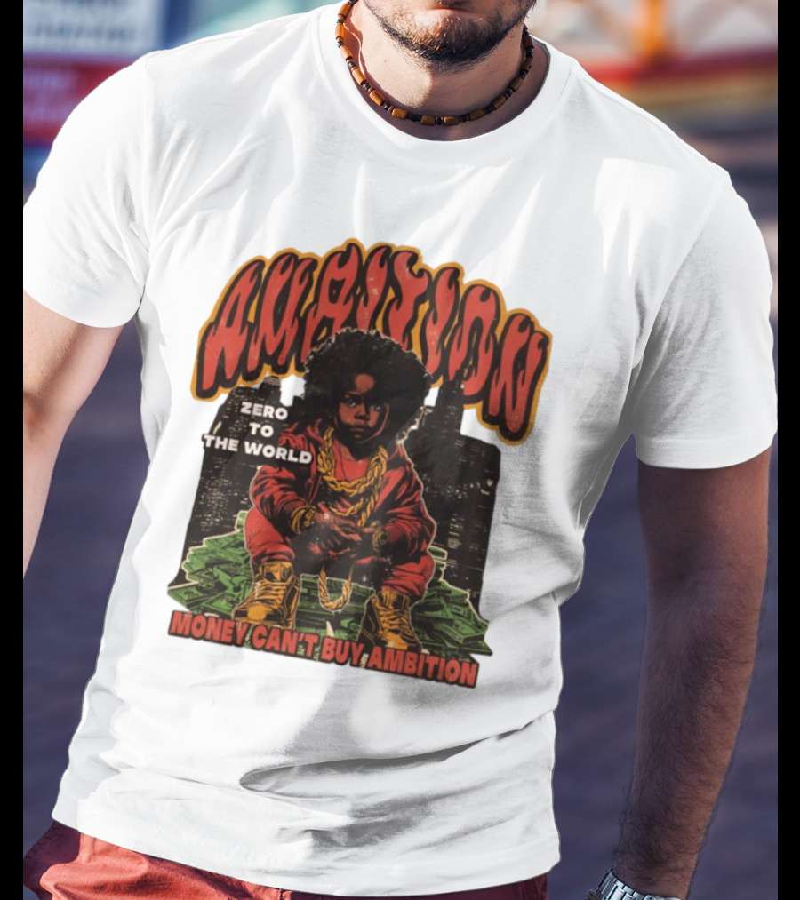 Ambition Zero To The World Money Can't Buy Ambition Golden Chains And City Skyline T-Shirt