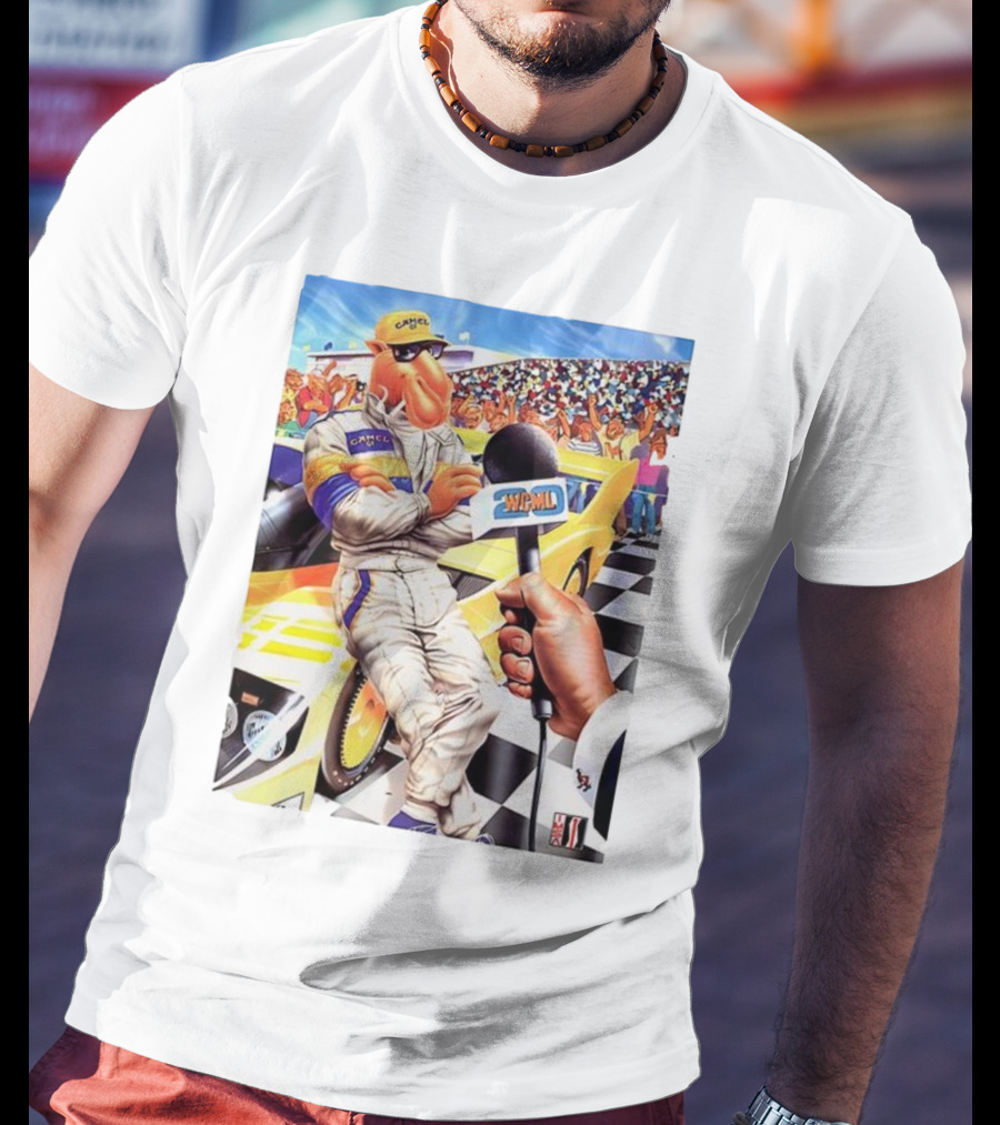 Camel GT Racing Driver Interview Checkered Flag Scene T-Shirt