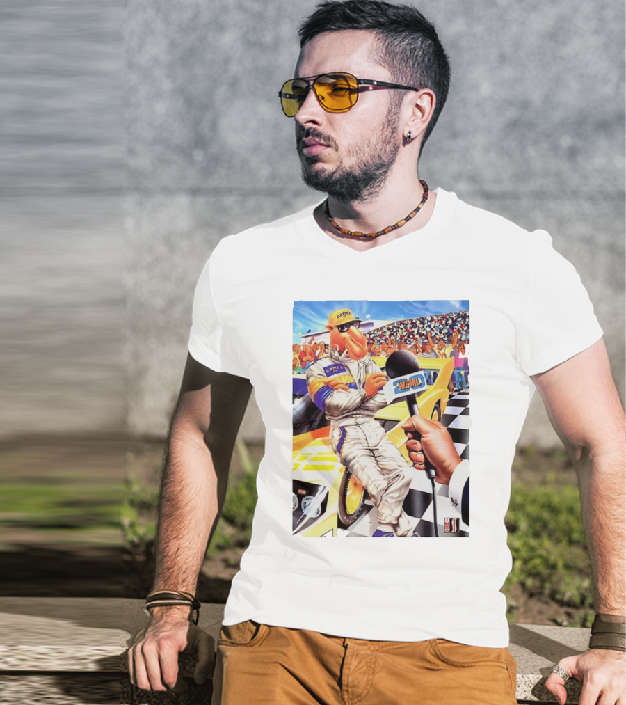 Camel GT Racing Driver Interview Checkered Flag Scene T-Shirt