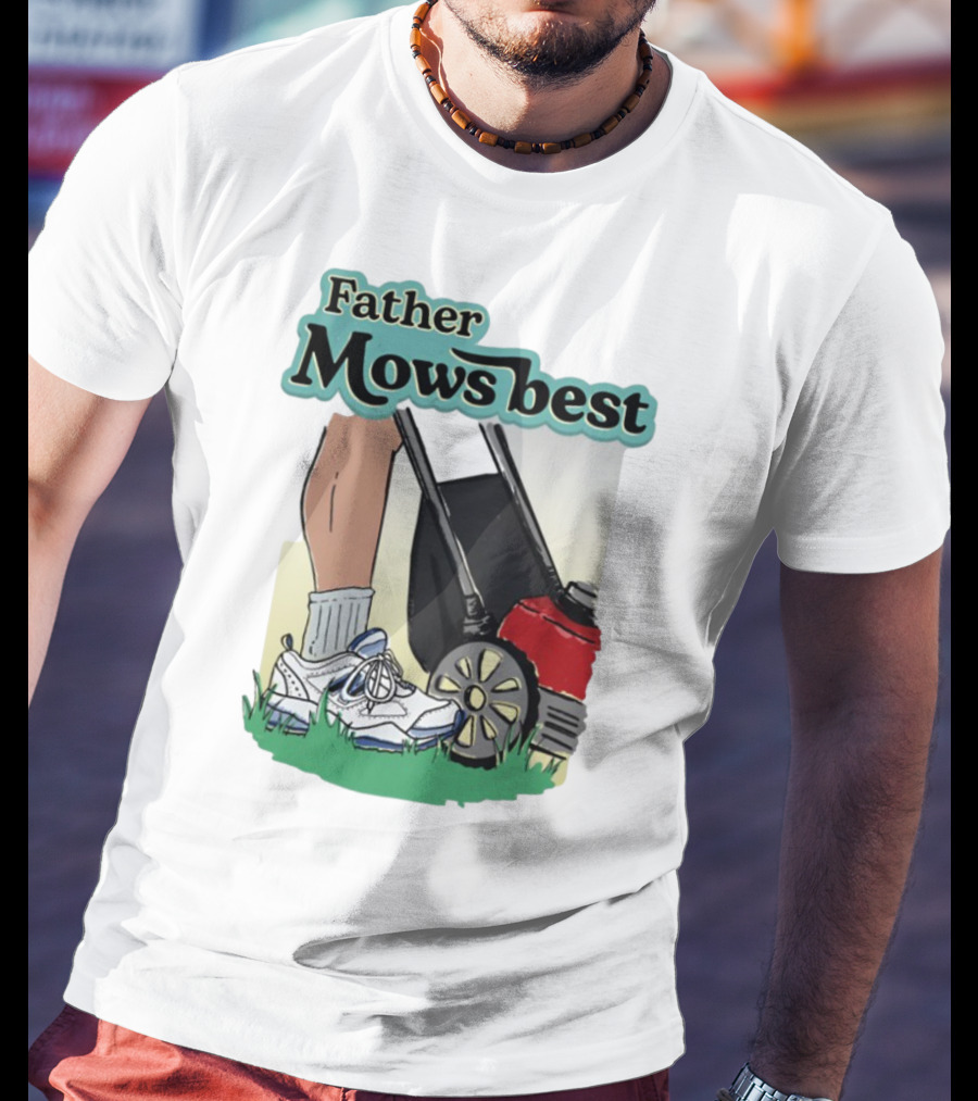 Father Mows Best Emotionalclub Lawn Mower Sneaker Style T-Shirt