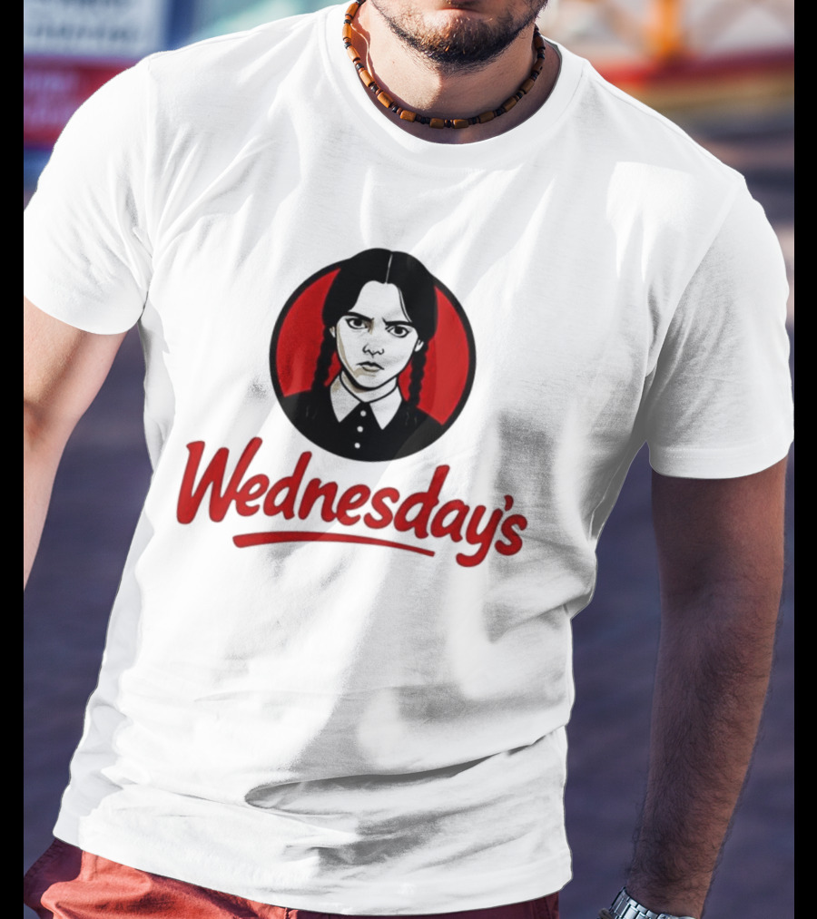 Jenna Ortega Wednesday's Parody Red Circle Graphic T-Shirt