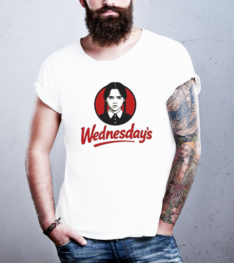 Jenna Ortega Wednesday's Parody Red Circle Graphic T-Shirt
