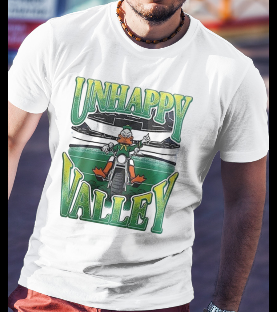 Oregon Ducks Unhappy Valley Mascot Motorcycle Rider T-Shirt