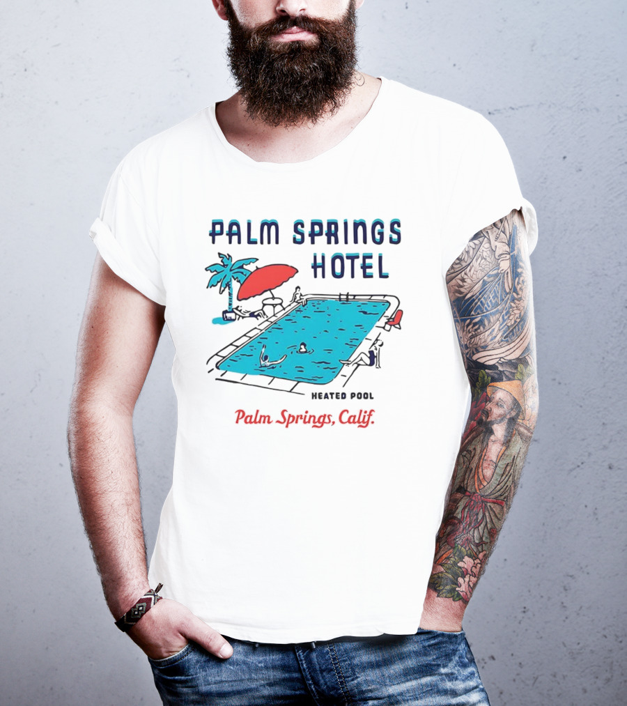 Palm Springs Hotel Heated Pool Palm Springs Calif Vintage T-Shirt