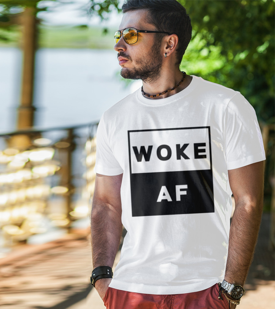 David Wearing Woke Af Bold Statement Trendy Phrase T-Shirt