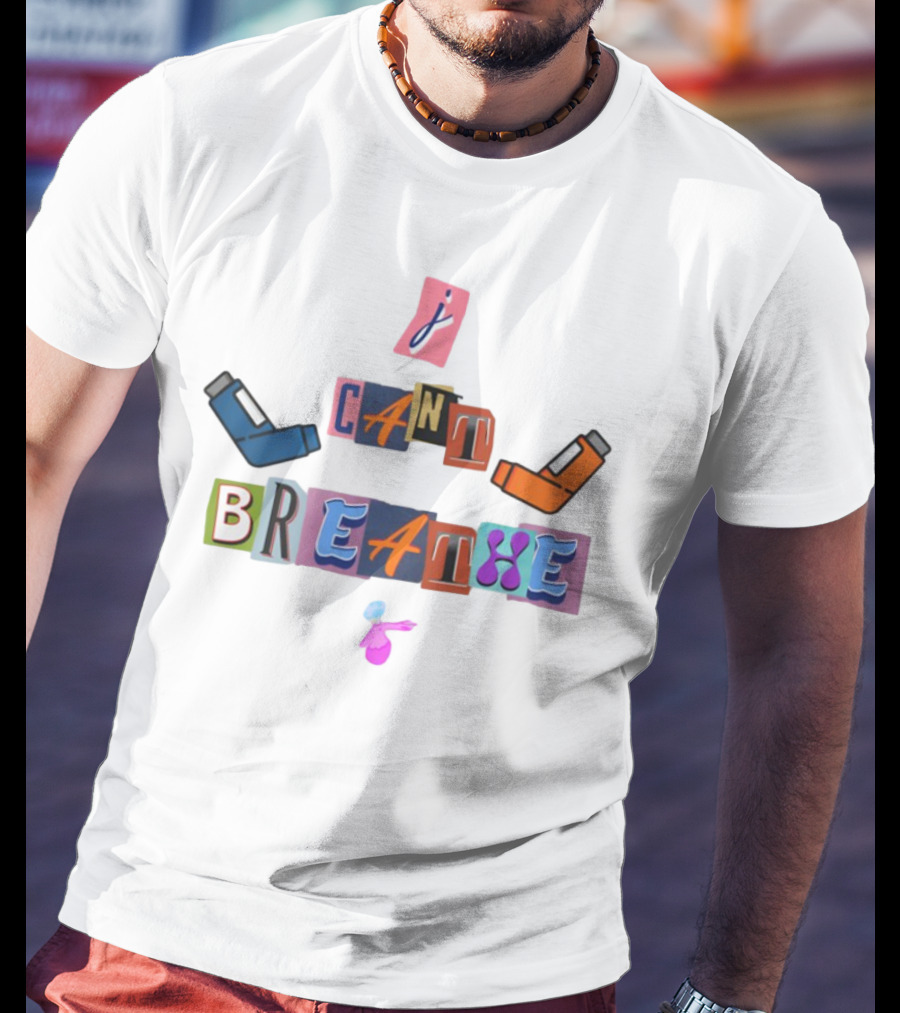 I Can't Breathe Text Collage Abstract Style T-Shirt