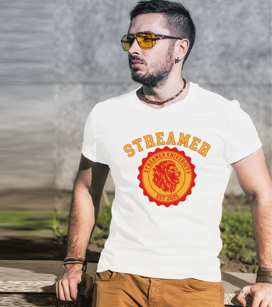 Streamer University Est 2025 Lion Emblem T-Shirt