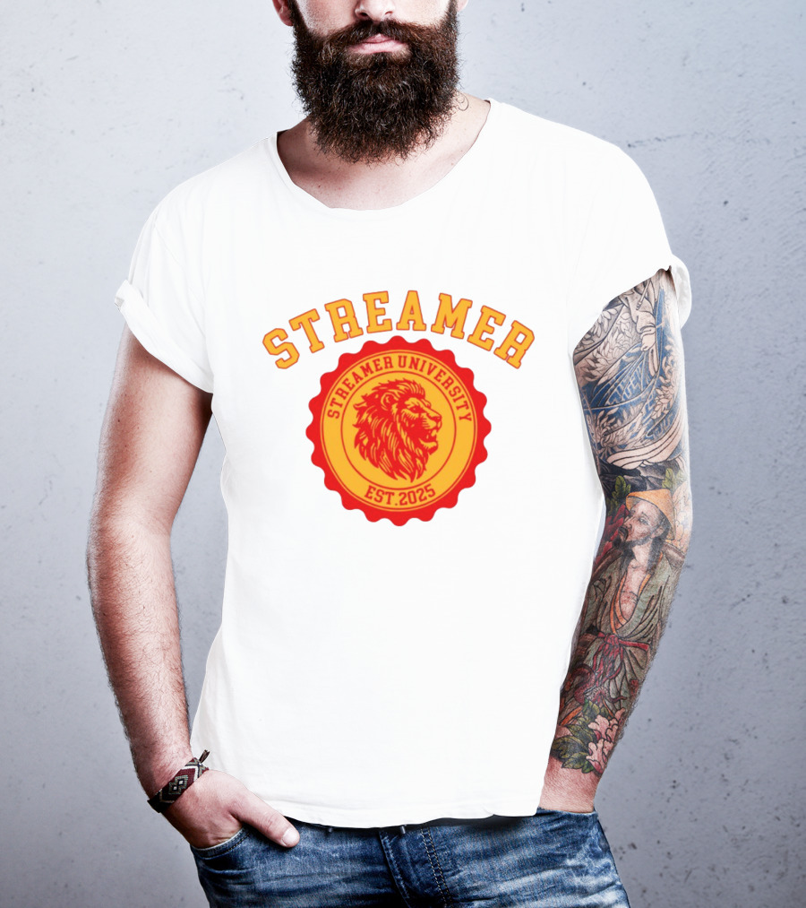 Streamer University Est 2025 Lion Emblem T-Shirt