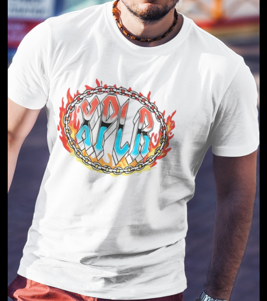 Xplr Flame Chain Design With Bold Font T-Shirt