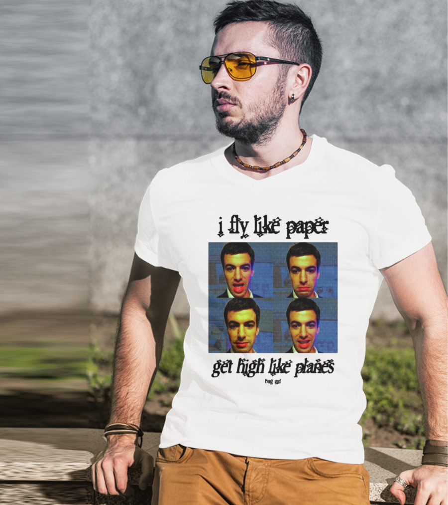 Bug Girl I Fly Like Paper Get High Like Planes Four Faces T-Shirt