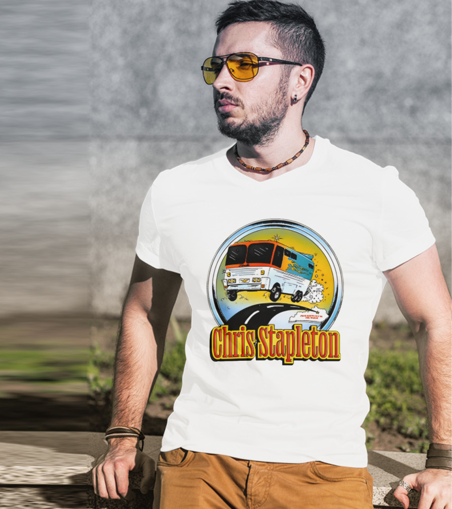 Chris Stapleton Youth Bus Flying Road Adventure T-Shirt