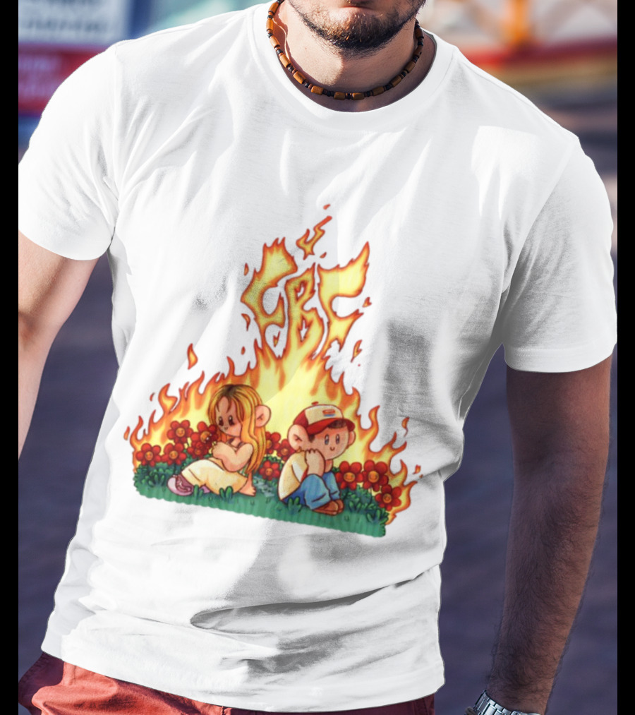 Fireball Friday Love Is Comic Characters With Fiery Background T-Shirt