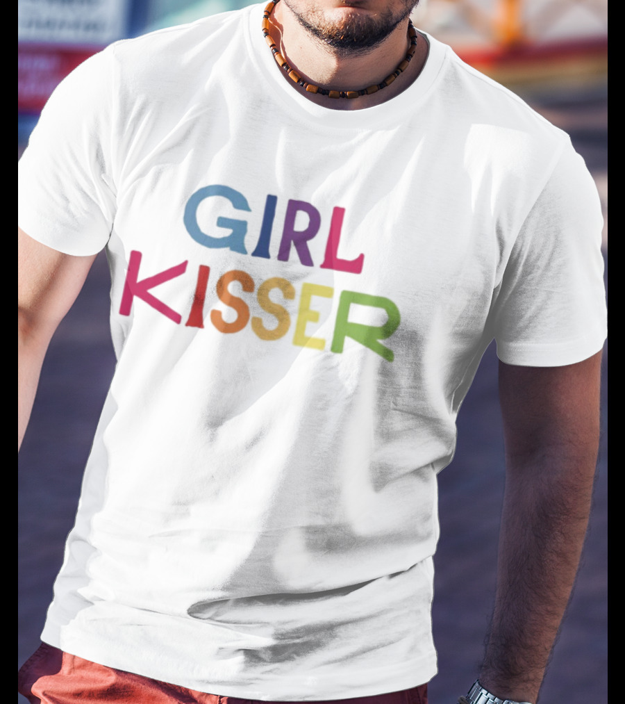 Rainbow Pride Girlinred Girl Kisser LGBTQ+ Bold Statement T-Shirt