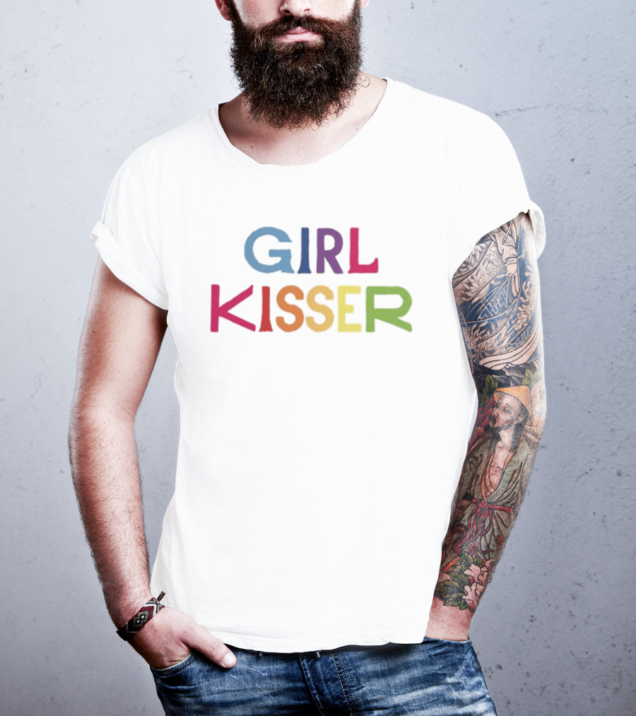 Rainbow Pride Girlinred Girl Kisser LGBTQ+ Bold Statement T-Shirt