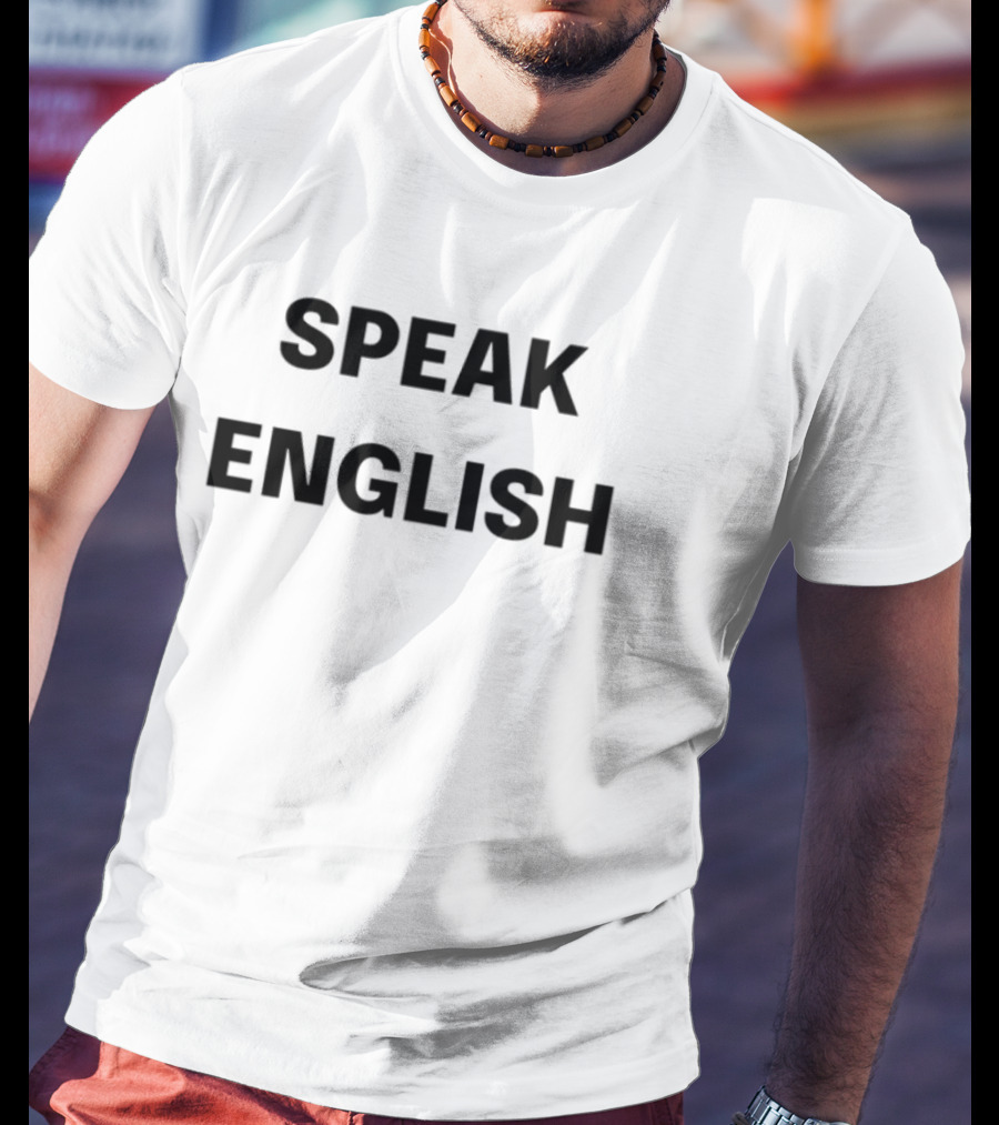 John Rocker Speak English American Flag Background T-Shirt