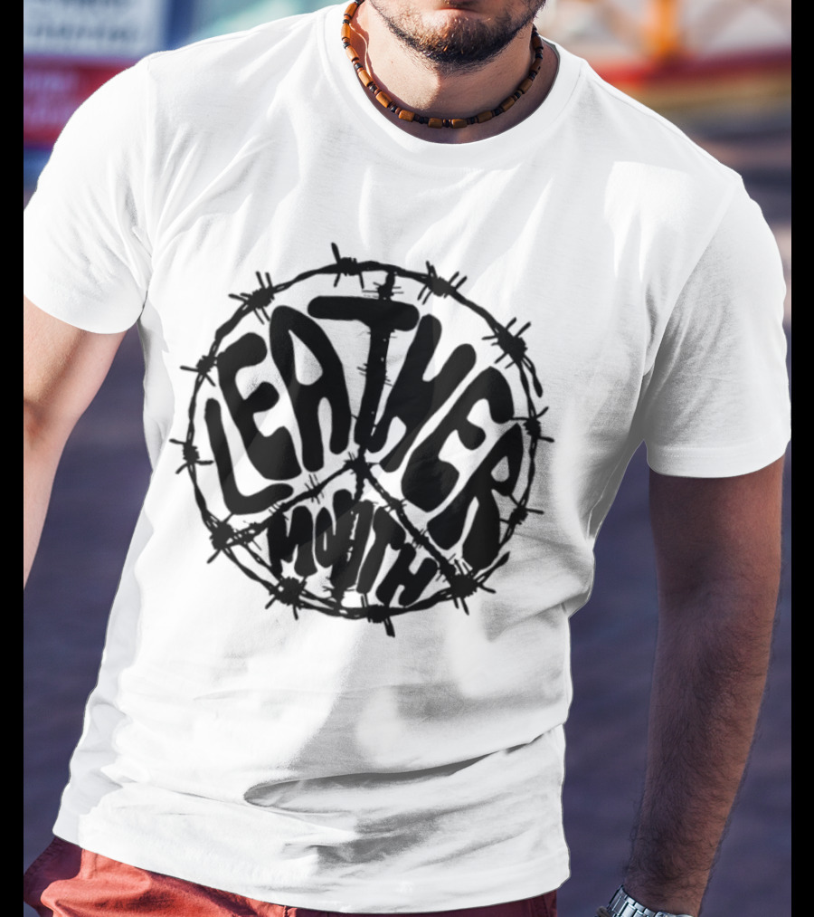 Leathermouth Barbed Wire Peace Symbol Grunge Aesthetic T-Shirt