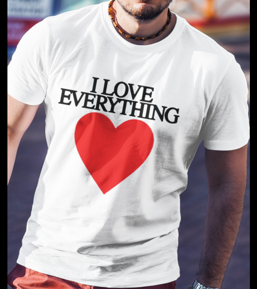 Mira Joyce I Love Everything Heart Red Graphic Style T-Shirt