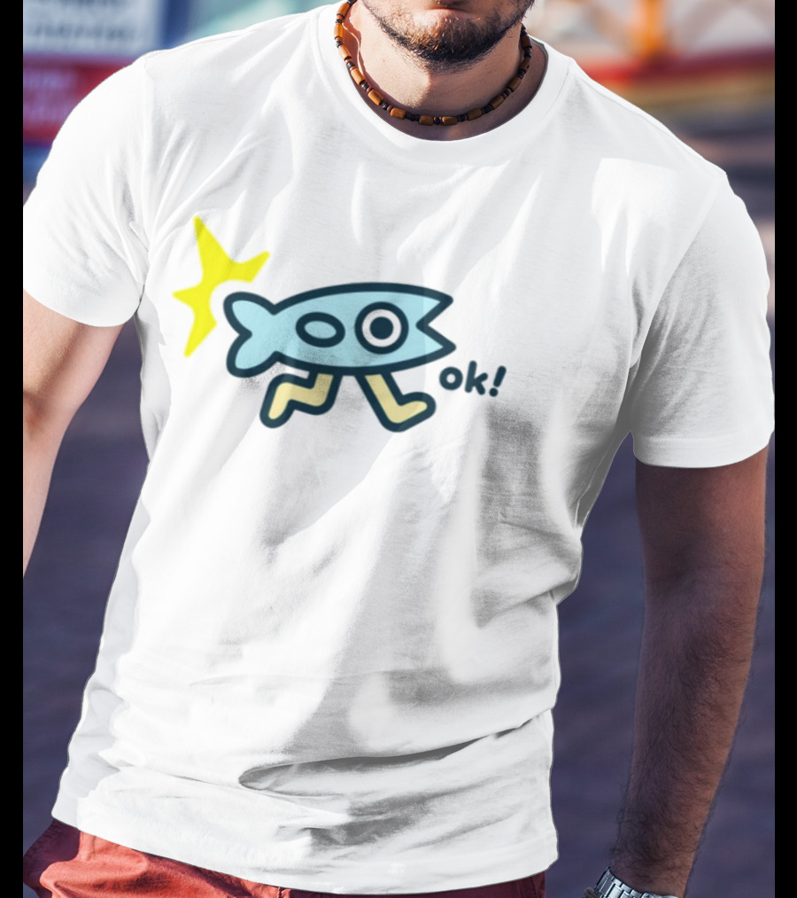 Oksuperday Fish With Legs And Star Icon Ok T-Shirt