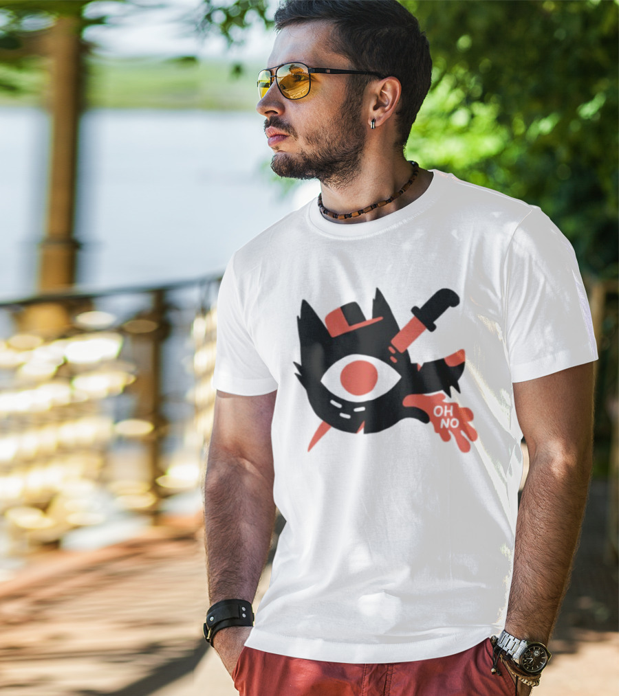 Oh No Dog Knife Eye Graphic T-Shirt