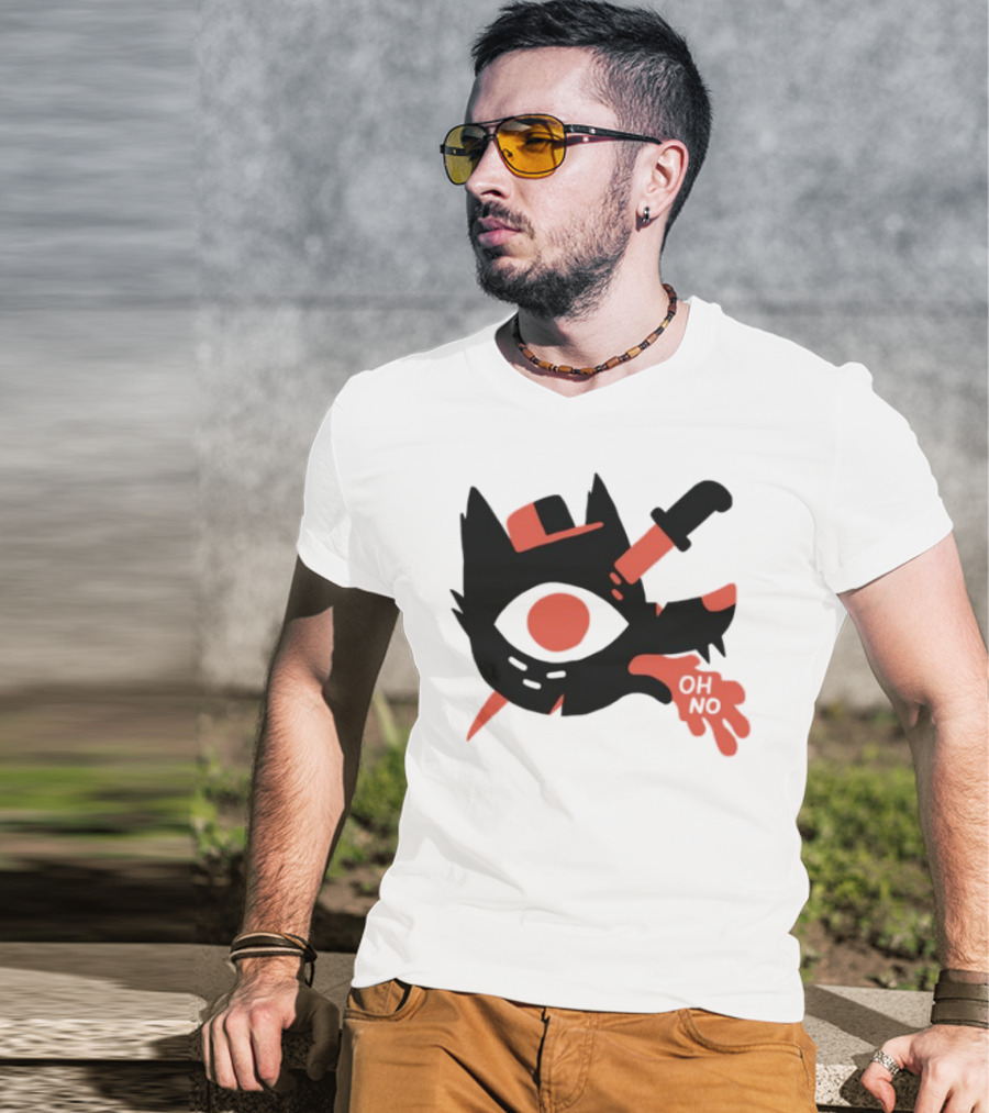 Oh No Dog Knife Eye Graphic T-Shirt