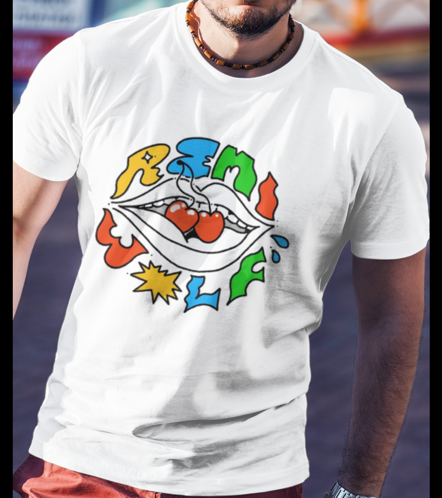 Remi Wolf Cherries Colorful Abstract Text Bright And Playful Style T-Shirt